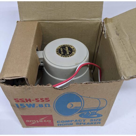 Vintage 1970s Amseco Compact Horn Loud Speaker - Unused in Box SSH-55S 15W 8 Ohm - Picture 2 of 6